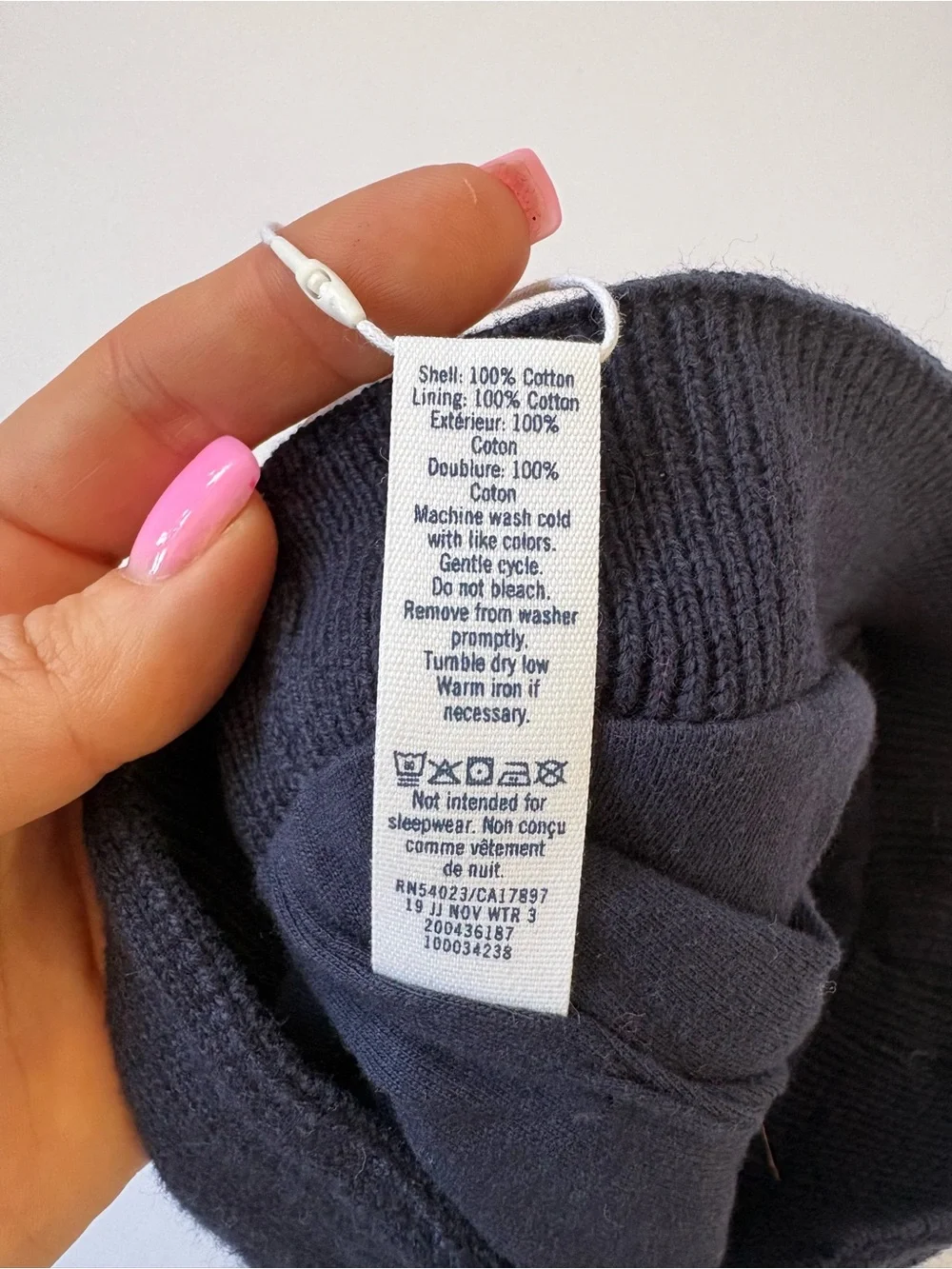 Janie&Jack Bow Front Knit Hat Navy Blue 4-5 Years NWT Preppy Classic Cotton Soft